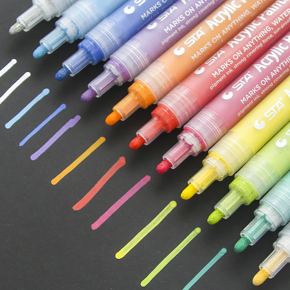 White Paint Pen Water Based Marker Pens Acrylic Painter Paintbrush Painting Child