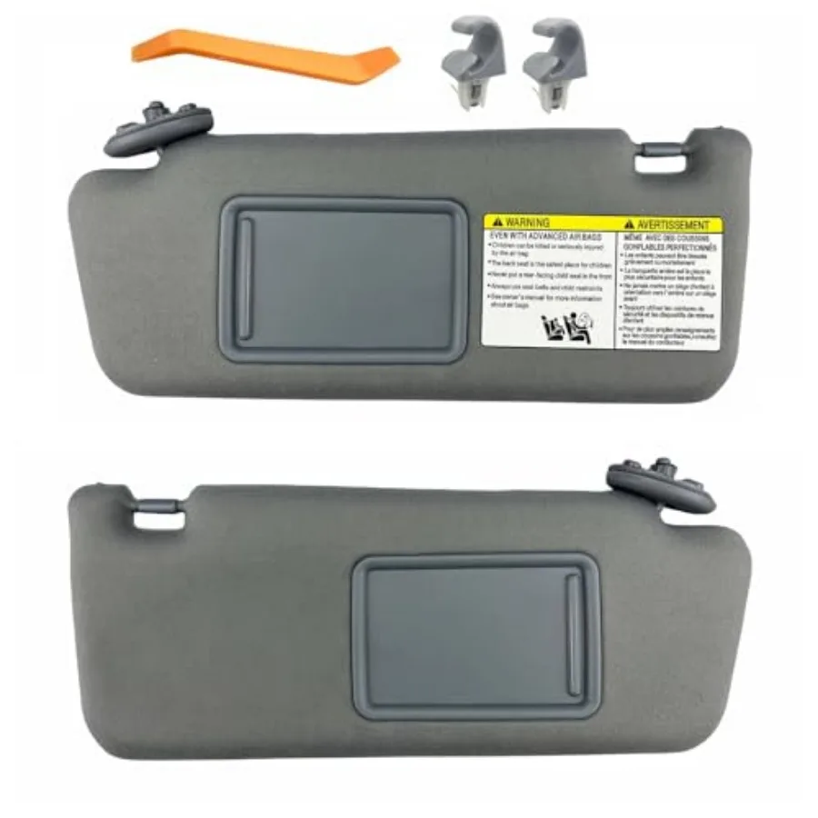 

Pair Sun Visor with Clips Compatible with 2005-2015 Toyota Tacoma Driver and Passenger Side Sunvisor Replacement Color Slide Ex