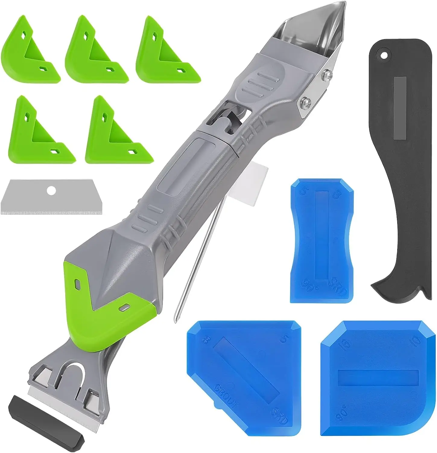 5 in 1 ซิลิโคนกาว Grout Removal เครื่องมือ Sealant Finishing เครื่องมือ Grout Scraper, กาวสารตกค้าง Scraper Seam Repair เครื่องมือ