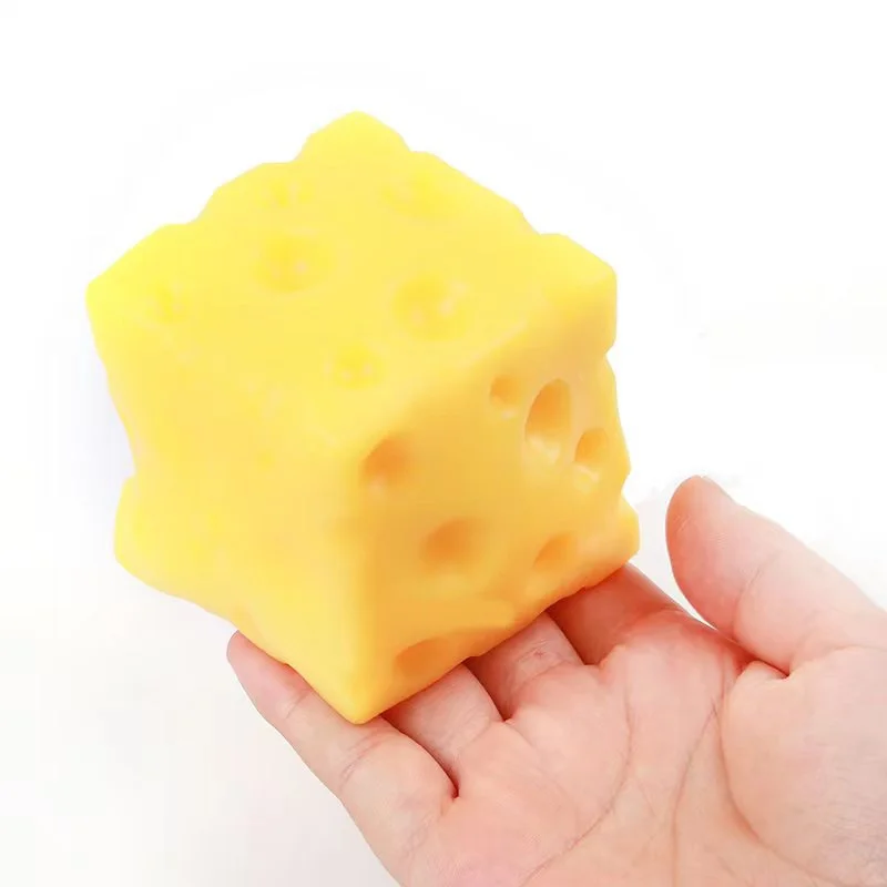 Creative Stress Relief Toy Cheese Squeeze Toy Slow Rebound Ball Toy for Children Holiday Gift Prank Toy Fun Stress Relief