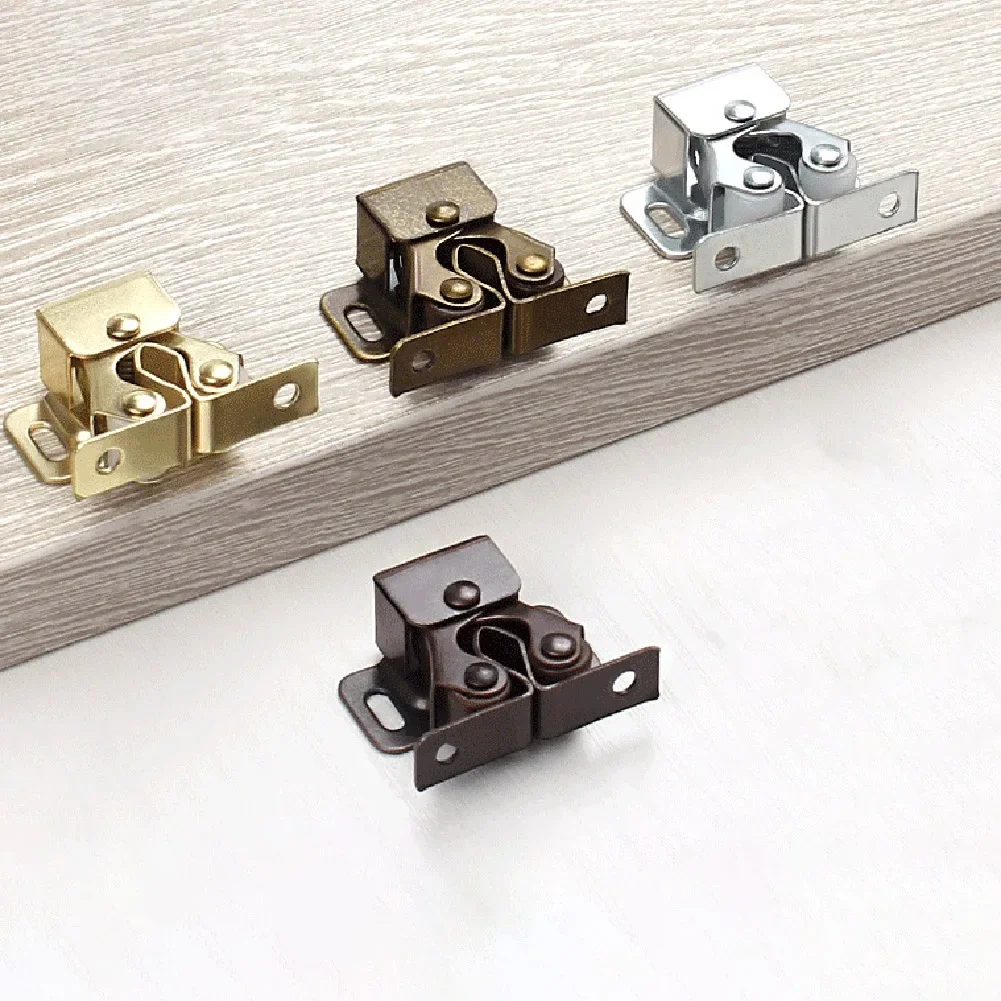 Cabinet Door Latch Double Roller Catch Cupboard Cabinet Door Close Latch Gripper Lock Caravan Boat Door Hardware