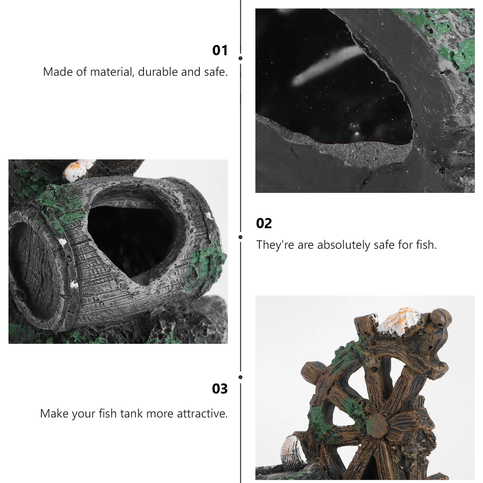 

Creative Resin Old Barrel Aquarium Ornament Fish Tank Decor Safe for Fish Fashionable Landscape Adornment Aquarium Decoration