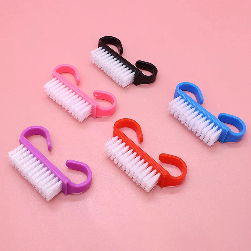 Spazzola per unghie per pulizia superiore Nail Art Plastica morbida Rimuovi polvere Cura delle dita Gel UV Manicure Strumento per pedicure Pennelli per trucco Scrubbing