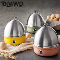 DMWD Multifunctional Electric Eggs Boiler Cooker Steamer reheat For up to 7 Eggs corn heating milk Cooking Tool Stainless Steel