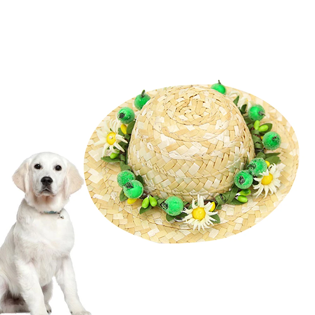 

Pet Straw Hat Woven Design Soft Comfortable Material Perfect for Masquerade Birthday Daily Wear Photo Pet Dog Cat Accessories