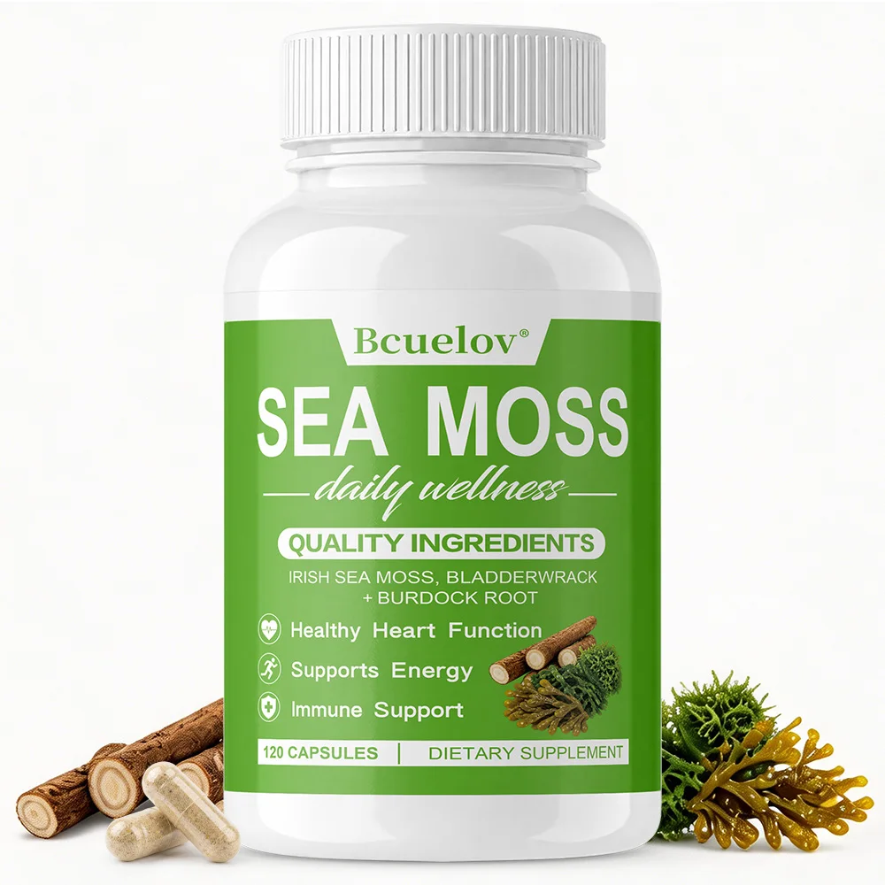 Organic Sea Moss Supplement | Irish Seamoss Burdock Root & Bladderwrack - for Gut Heath Energy Skin Immune Support & Hair