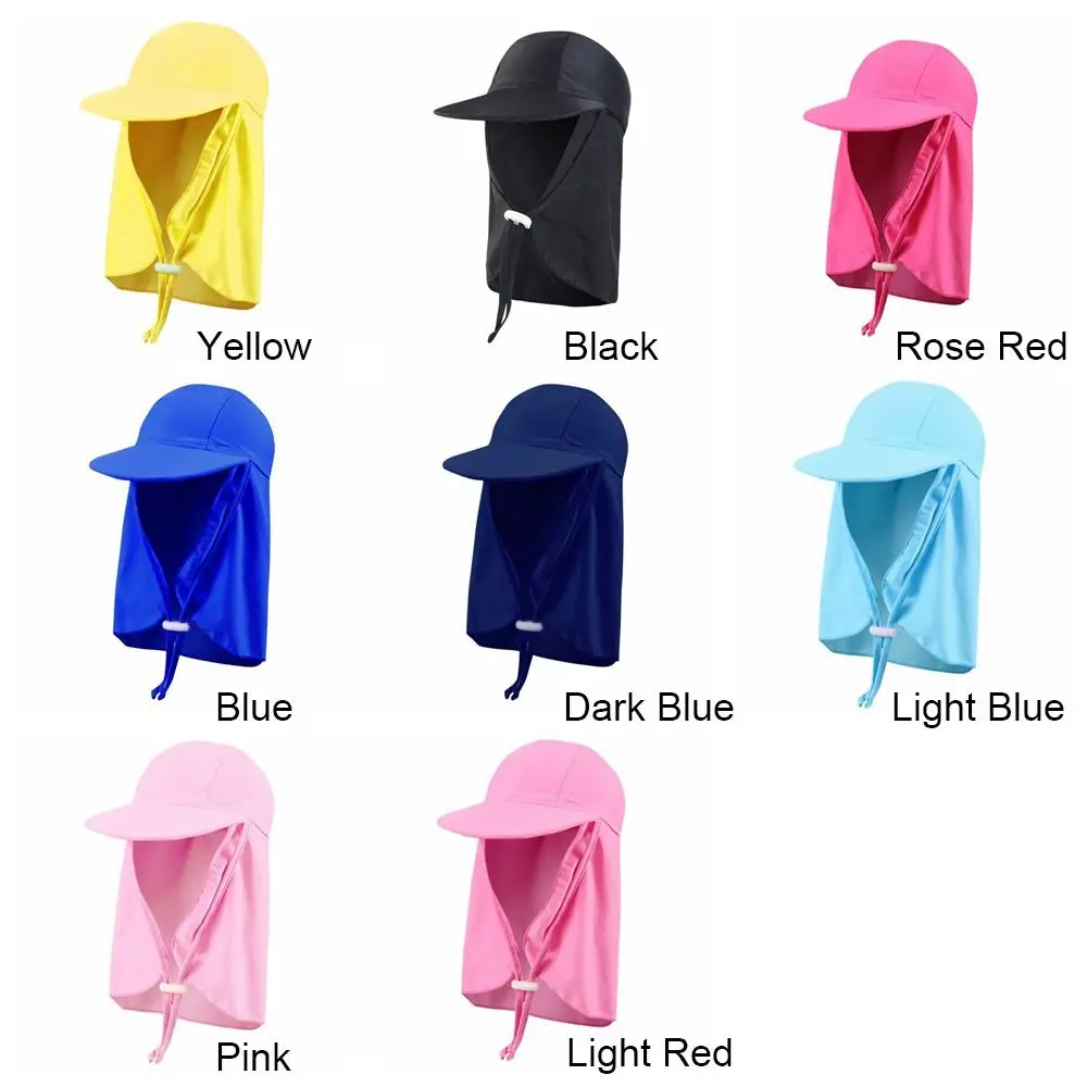 Creative Multicolor Kids Anti-UV Sunscreen Hat Breathable Outdoor Large Brimmed Hat Nylon Swimming Ice Silk Hats Unisex