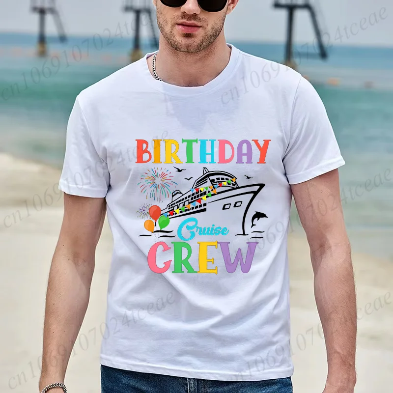 Birthday Cruise Crew Shirt for Men Women Cruising Family Matching Birthday Party T-shirt Adults Kids Clothing Short Sleeve Tees