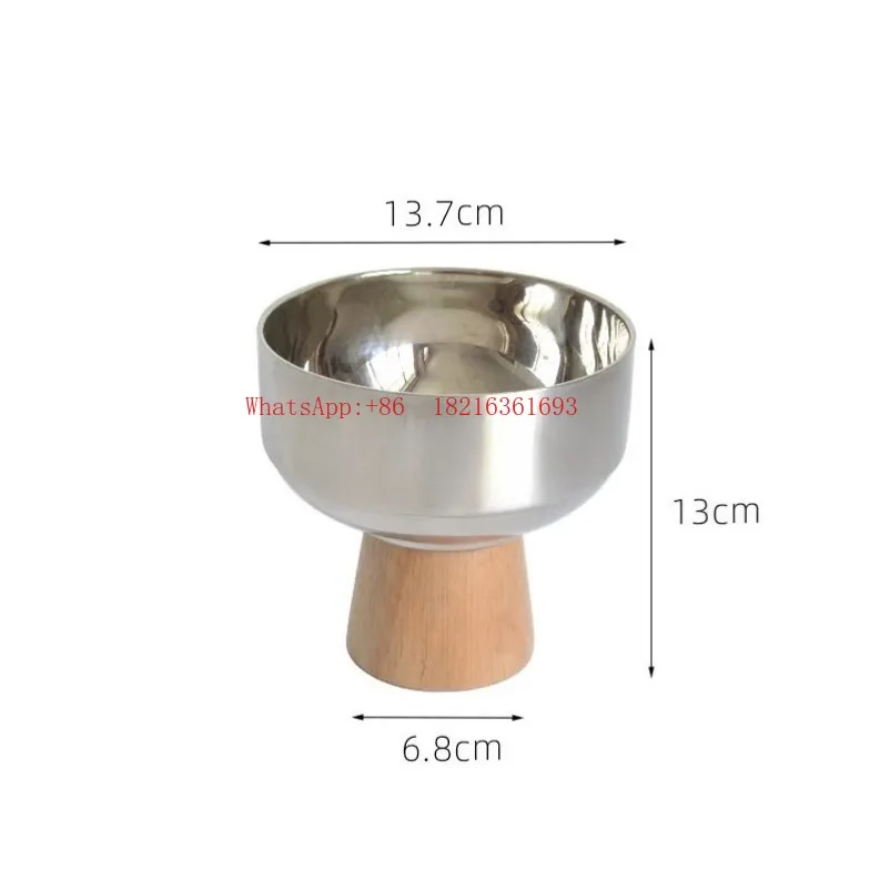 

Поднос из нержавеющей стали с основанием из массива дерева для гостиной, прихожей, для мелких предметов