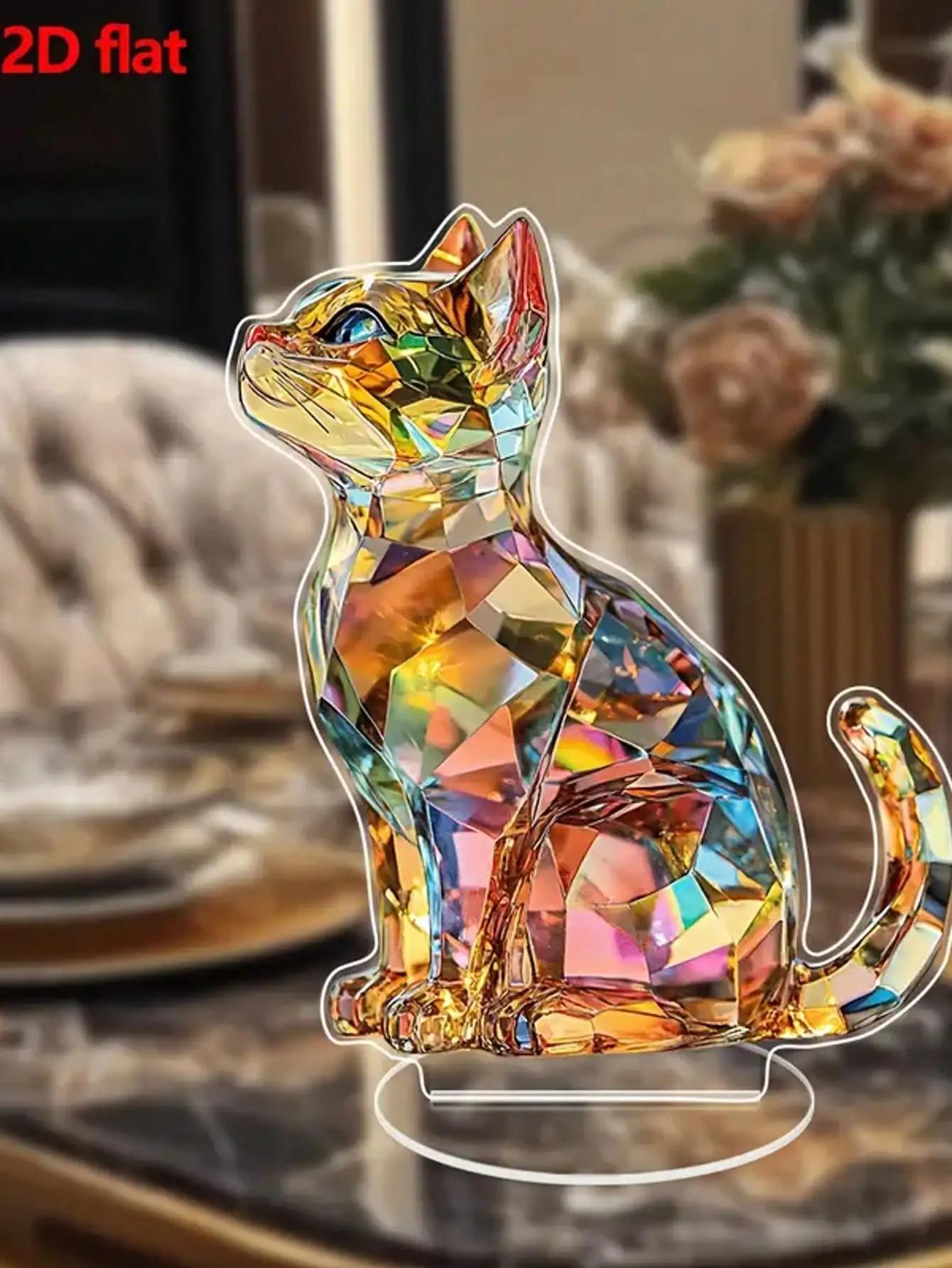 1 Stück Niedliche Kristall-Katzen-Skulptur als Heimdekoration, Schreibtisch-Deko, Ideales Geschenk für Schlafzimmer-Dekoration, Festival- und Partydekoration – Detail 4