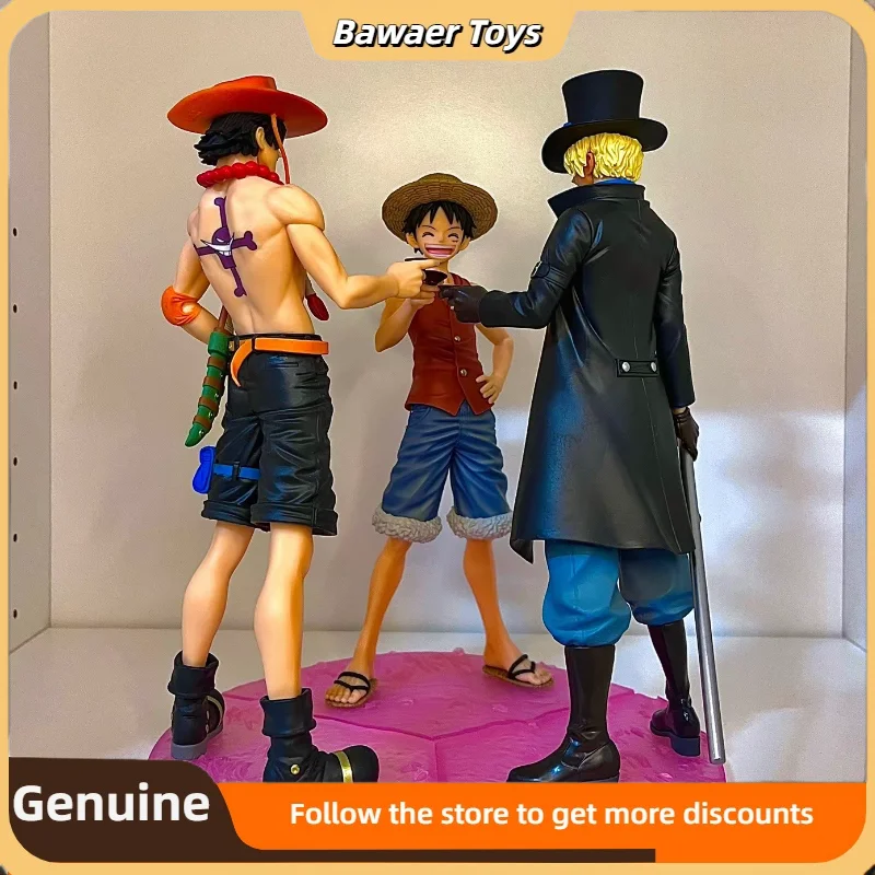 

Bandai One Piece Ace Sabo Luffy Three Sworn Brothers Action Figure Magazine Dream Anime Character Figurine Boy'S Toy Collection