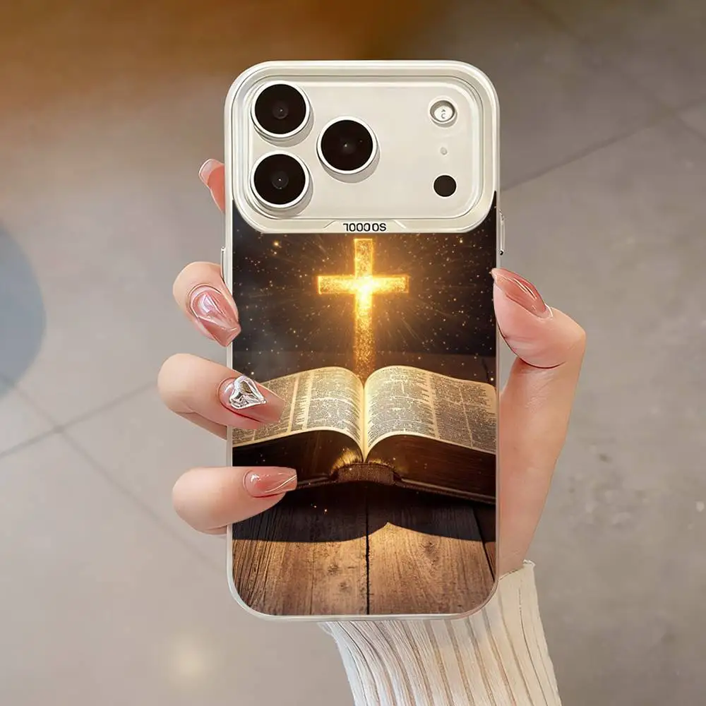 Crença arte jesus salvador caso de telefone para iphone 17,16,13,12,x,11,15,14,pro,max,plus, se4, ar, mini branco imd hd fosco