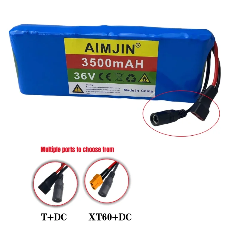 10S1P high-quality 36V 3500mAh 18650 Rechargeable Lithium Battery Pack Belt BMS with Charger