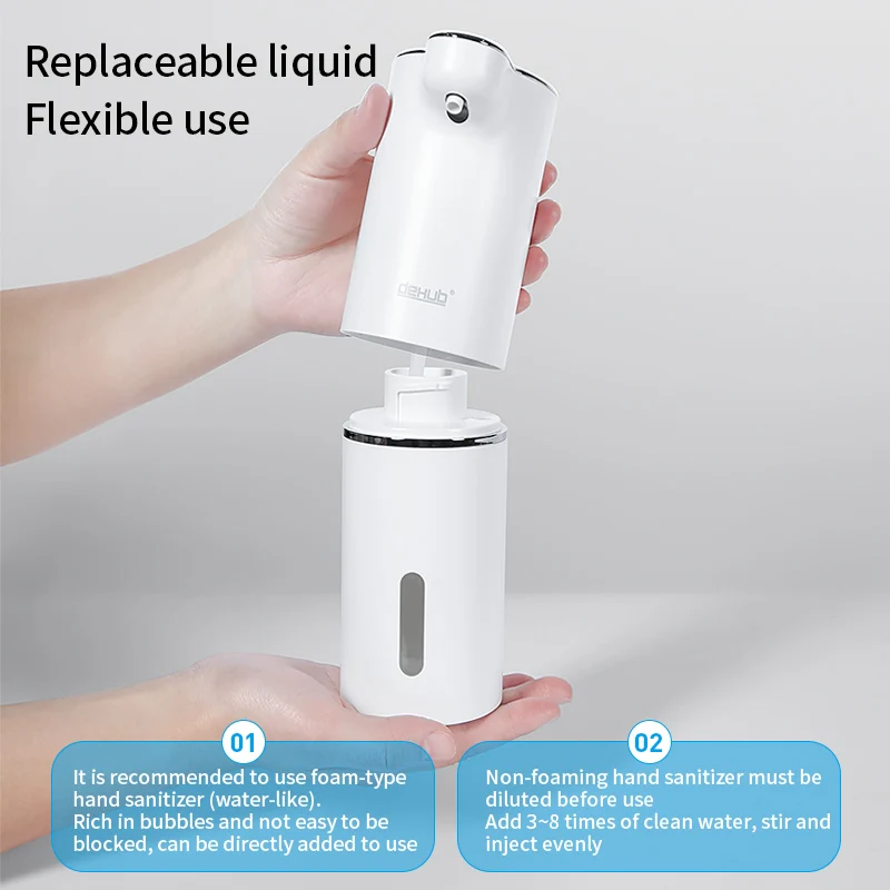 Automatic Foam Soap Dispensers Bathroom Smart Washing Hand Machine with USB Charging White High Quality ABS Material