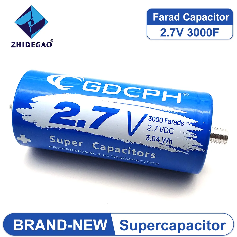 Supercapacitor 2.7V 3000F Farad Capacitor Long Foot Low ESR High Frequency Ultracapacitor Brand New