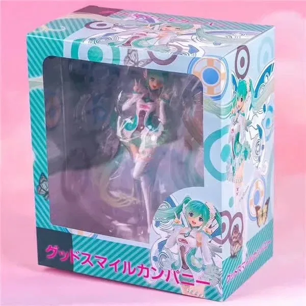 箱入り-23-センチメートル初音ミクアニメガールフィギュアレーシングミク-2017-置物装飾品車の装飾人形モデルファンギフト子供のおもちゃ