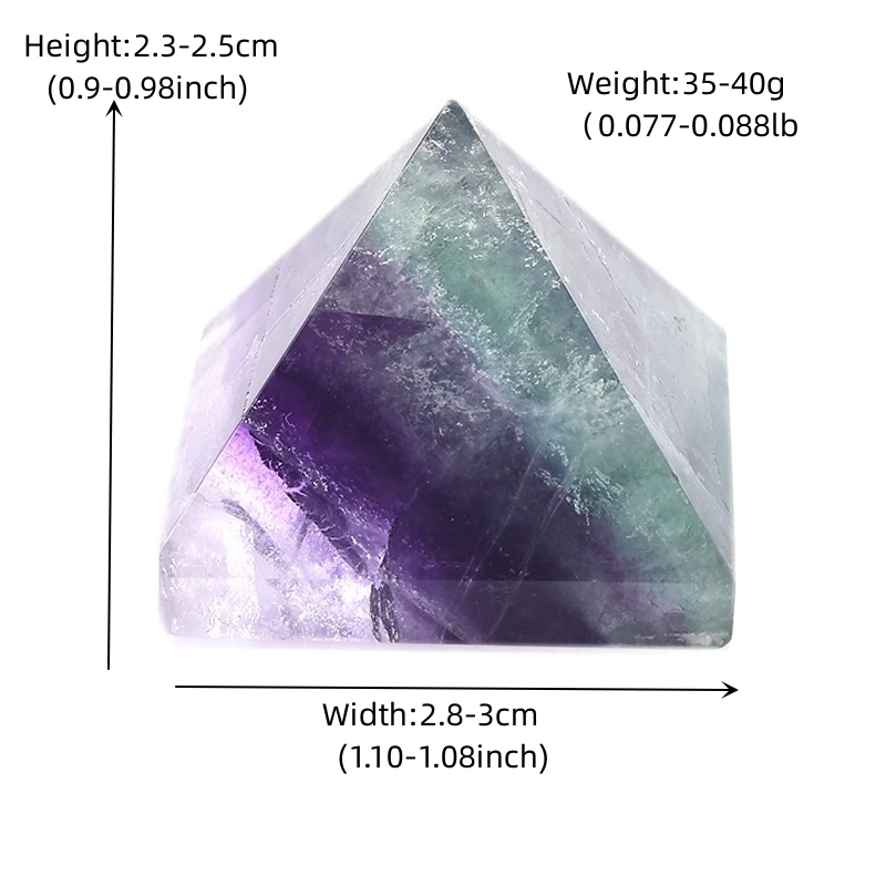 Natural Crystal Polished Colorful Fluorite Pyramid Healing Stone Reiki Crystal Tower Home Decor Crafts Meditation Ornaments