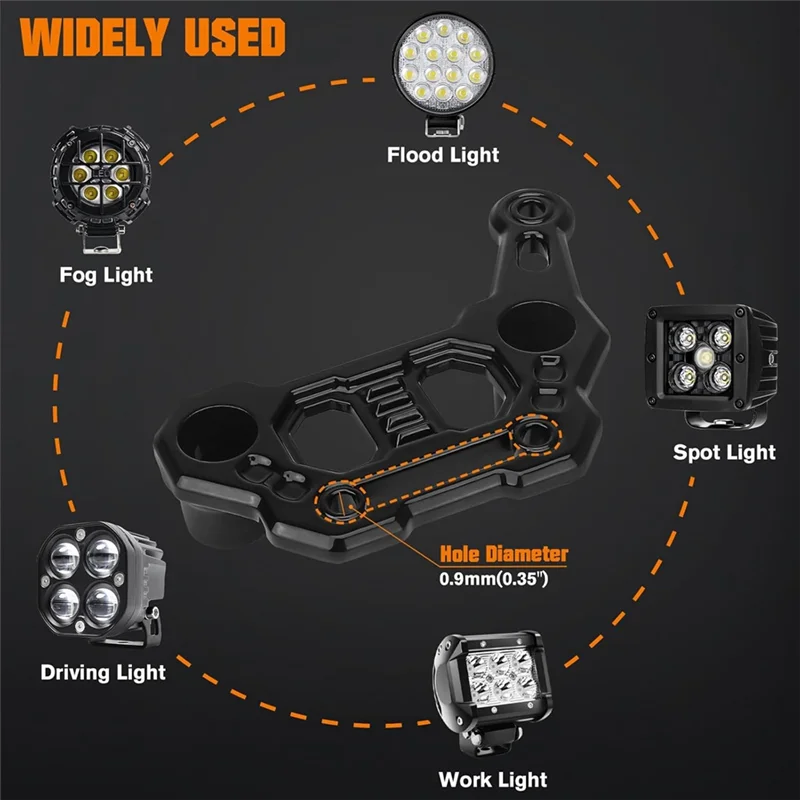 Dual Light Bar Mount Bracket For Jeep Wrangler JL Gladiator JT 2018-2025 Fog Light Brackets - Image 2