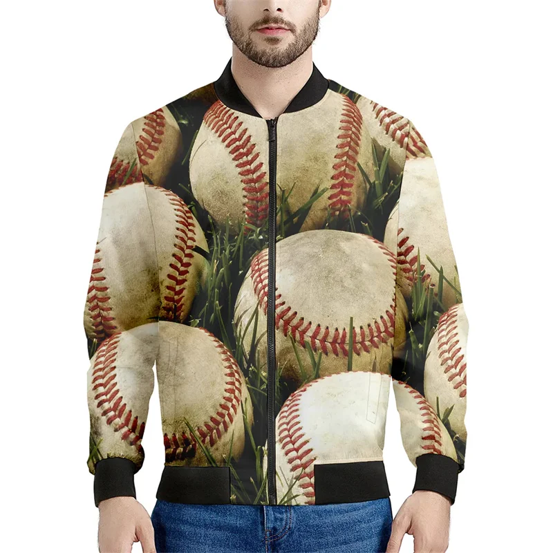 Veste de Baseball Imprimée en 3D pour Homme, Sweat-shirt de dehors à Manches sulf, Cool Street Bomber, Manteau à Fermeture Éclair