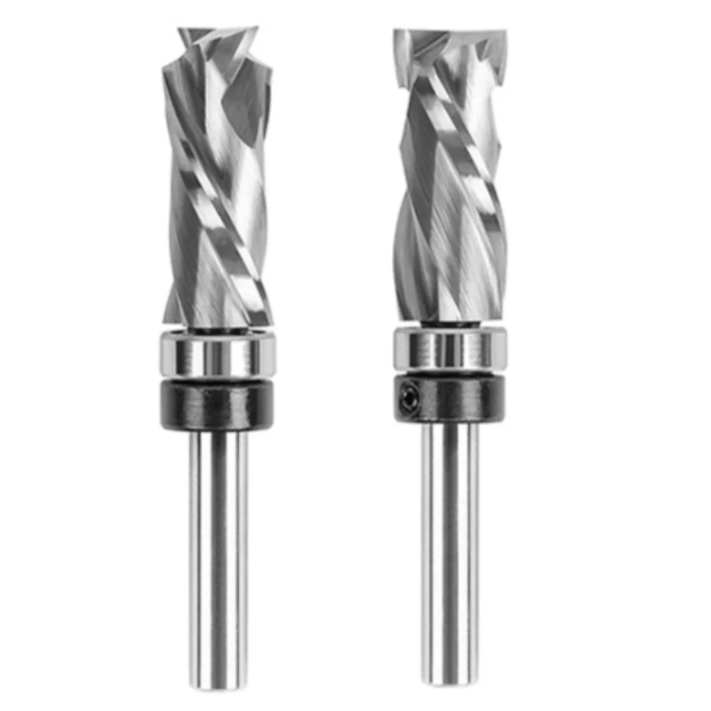 

2pcs Trim Router Bit 1/4 Shank Spiral Cut Router Bit End Mill For Wood Veneer Plywood Particleboard Trimming Woodworking Tools