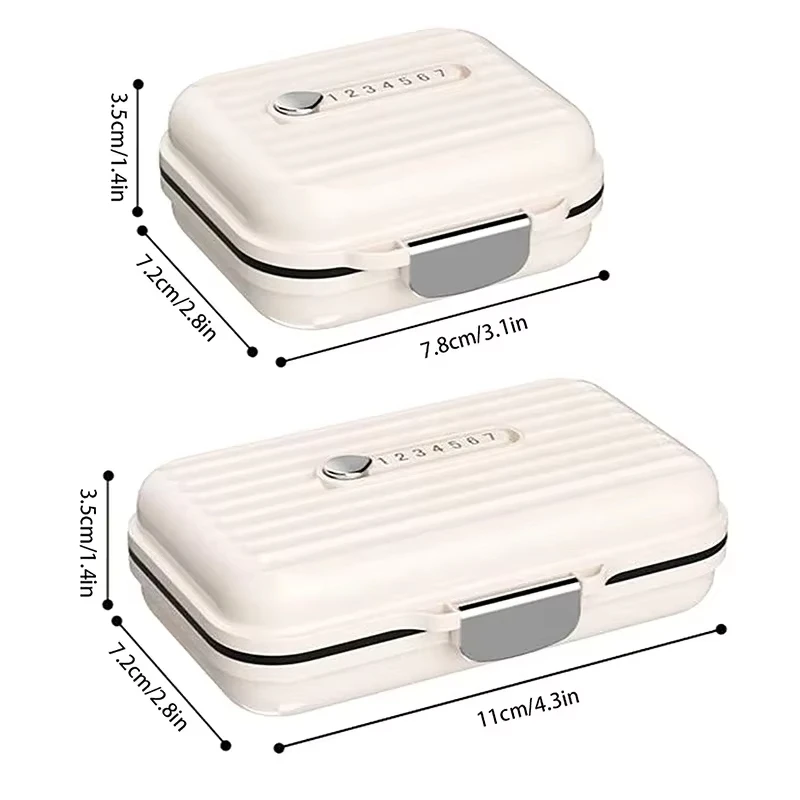 Pill Storage Box  Multi-purpose Compact Weekly Drug Case with Lock Design for Outdoor Travel Tablet Organizer Medicine Container