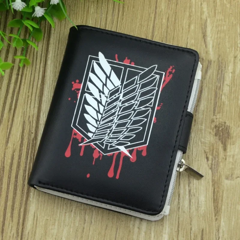 Attack on Titan PU Wallets for Man Women Scout Regiment Anime Peripherals ID Card Driver's License Holder Portable Wallets Gifts