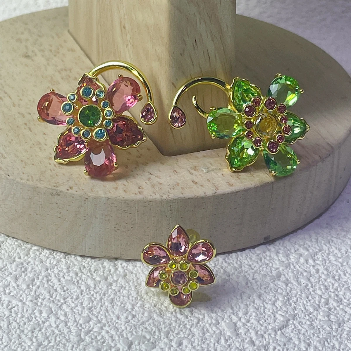 NONE Flower Butterfly Crystal Jewelry Set 6