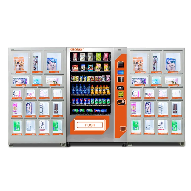 Unmanned Custom Vending Machines Combo Vending Machine Half Drinks Half Adult Products