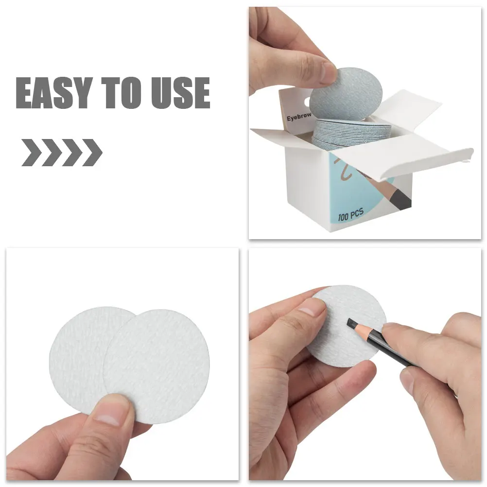 100 Stück Papier-Bleistiftspitzer für Augenbrauen, S-Papier, Bleistifte, Anspitzer, Skizze, Zeichenstifte, Spitze, Schärfen, kompakte Aufbewahrung