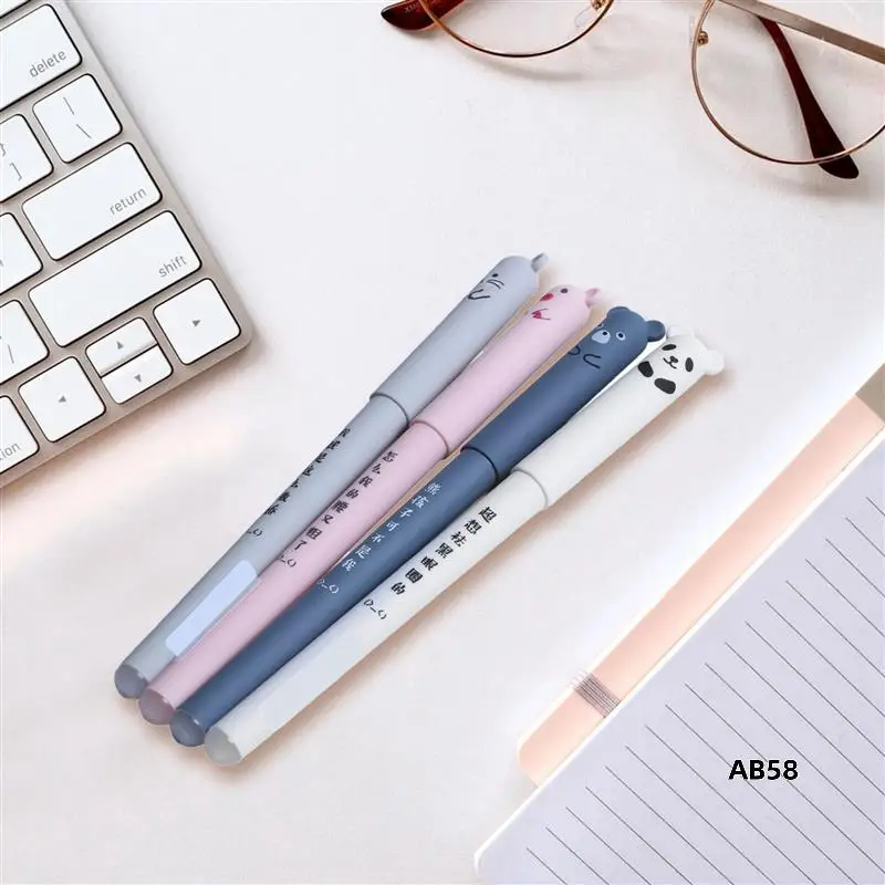 8 Stuks Schattige Dieren Panda Muis Uitwisbare Gel Inkt Pen 0.35Mm Gel Pen School Office Supply Gift Studenten briefpapier