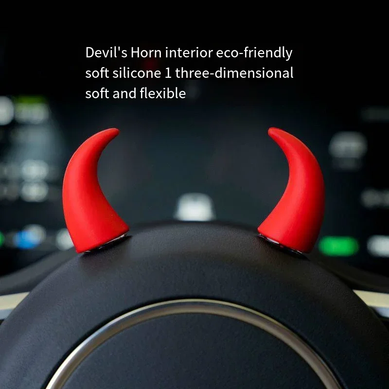 2pcs Car Air Outlet Direction Cute Devil Horns Creative Car Decorations Tachometer Steering Wheel Creative Trinkets Car Interior