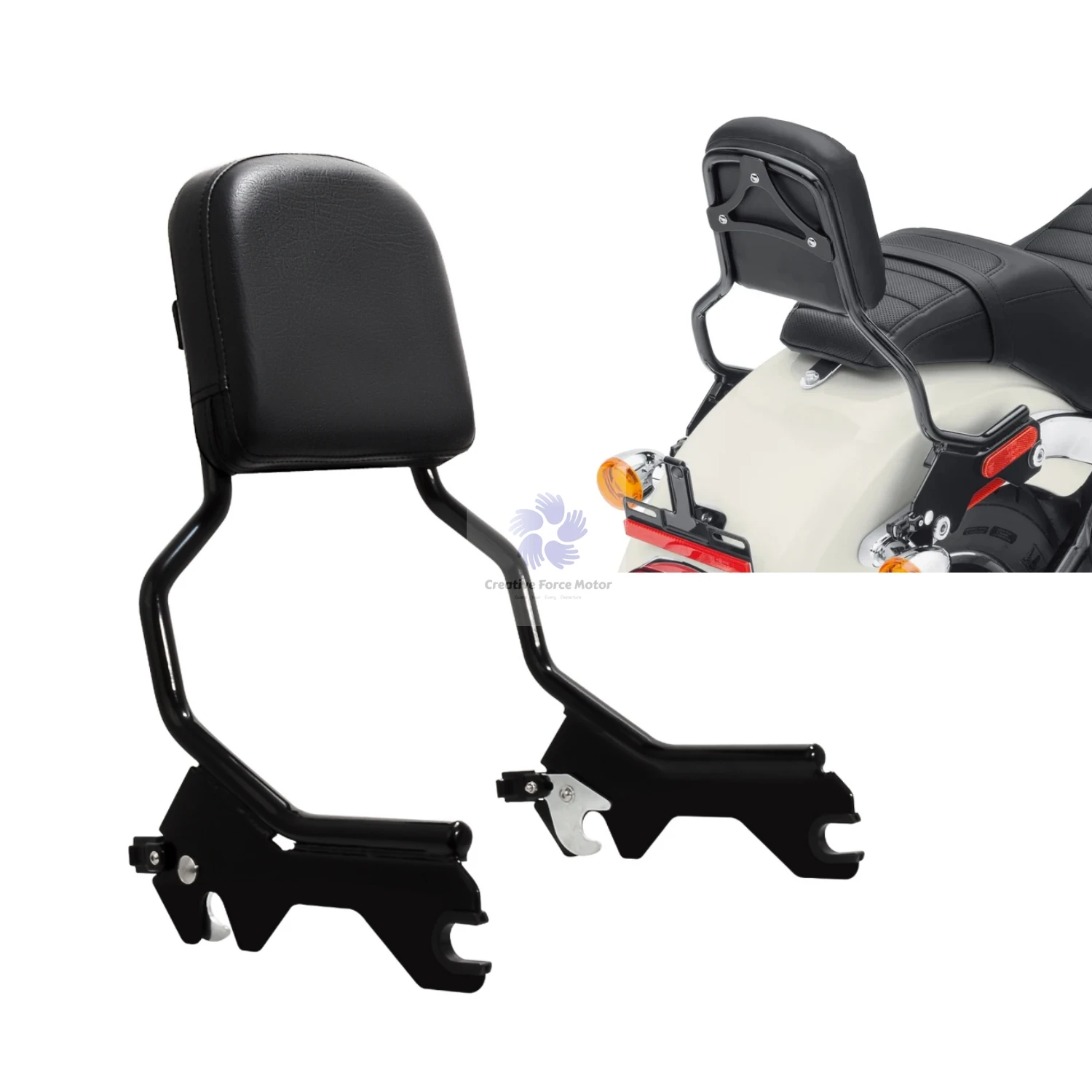 Motorcycle Sissy Bar Upright Rear Passenger Backrest Pad For Harley Davidson Softail Sport Glide Low Rider S ST FXRST 2018-Later