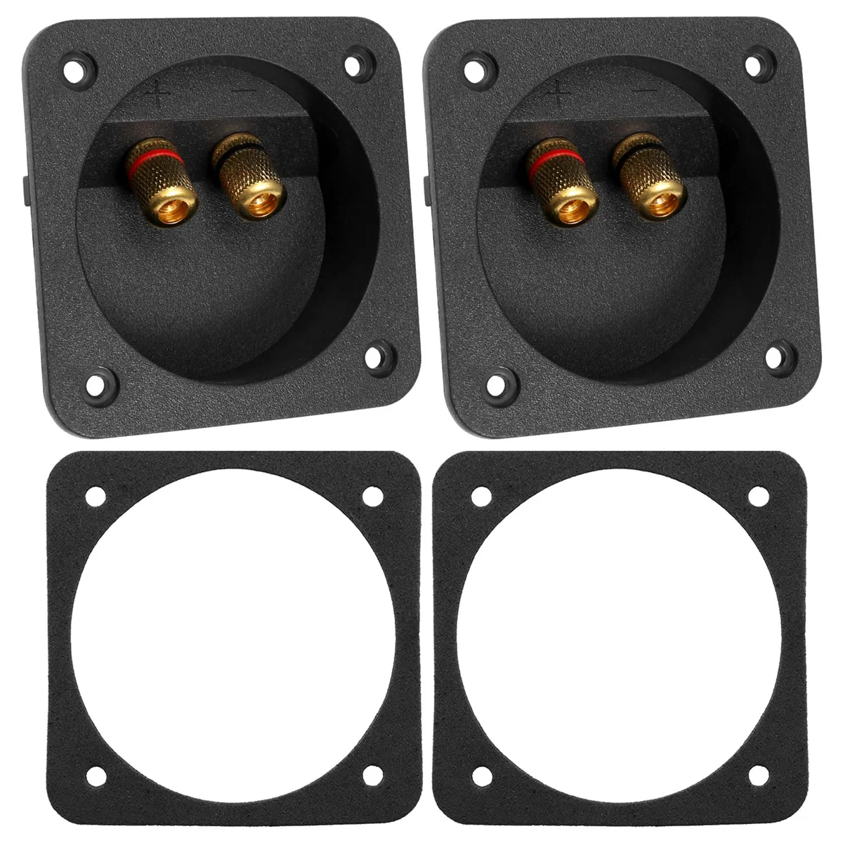 DIY rumah mobil Stereo cangkir sekrup konektor Subwoofer PLUG 2-Way kotak Speaker Terminal Binding Post, 2 pcs hitam