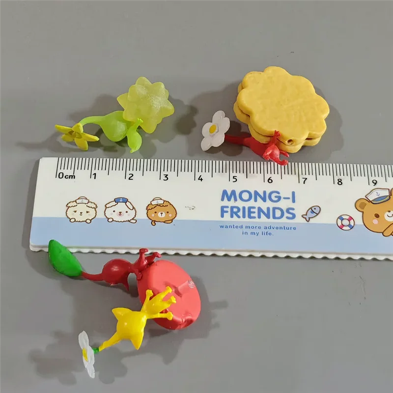 3pcs 3-4cm cartoon flower pikmin action figure doll pvc kids collection plant model toy