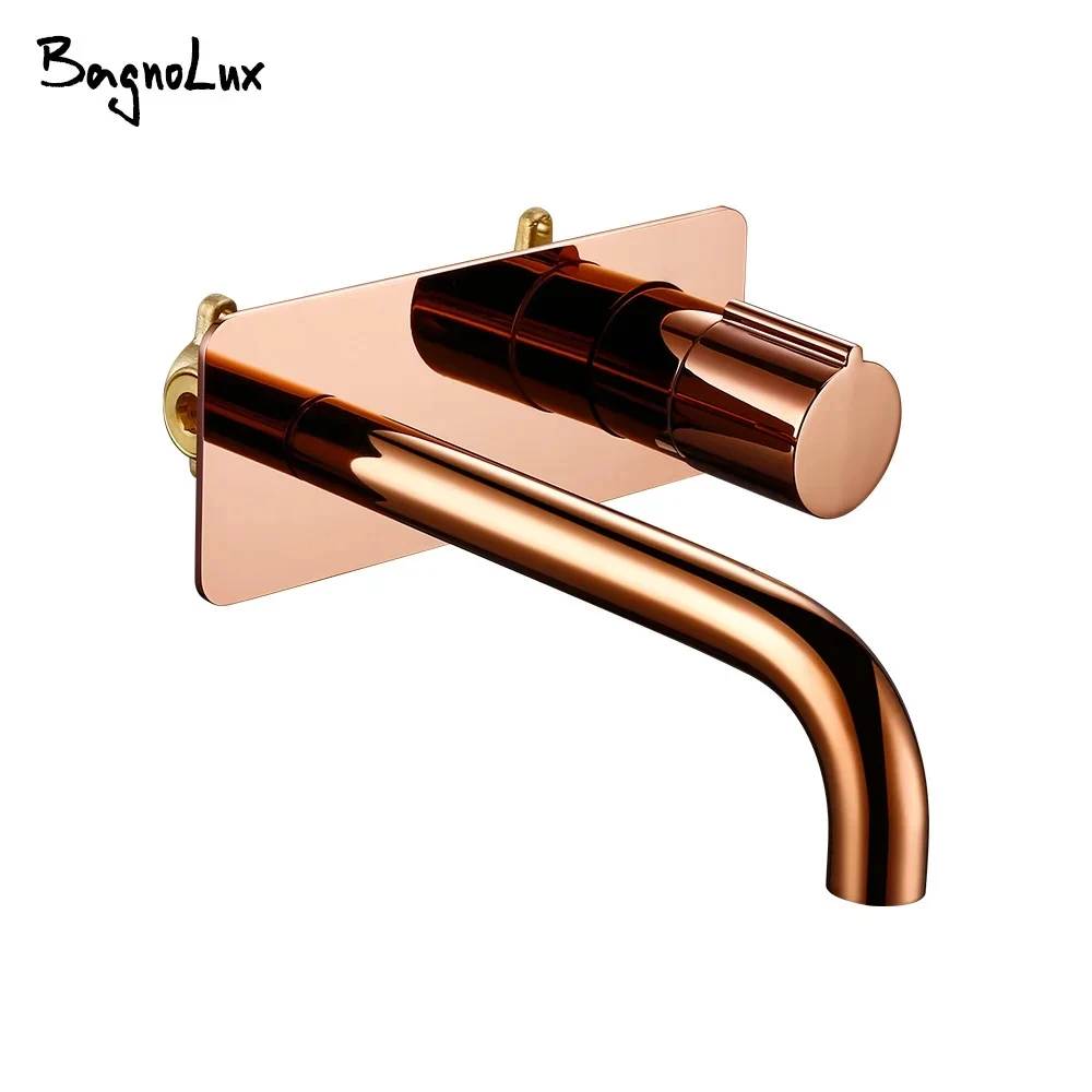 Wall-Mounted Bathroom Faucet Square Solid Brass Basin Mixer Hot And Cold Water Sink Taps Regulate Water Pressure