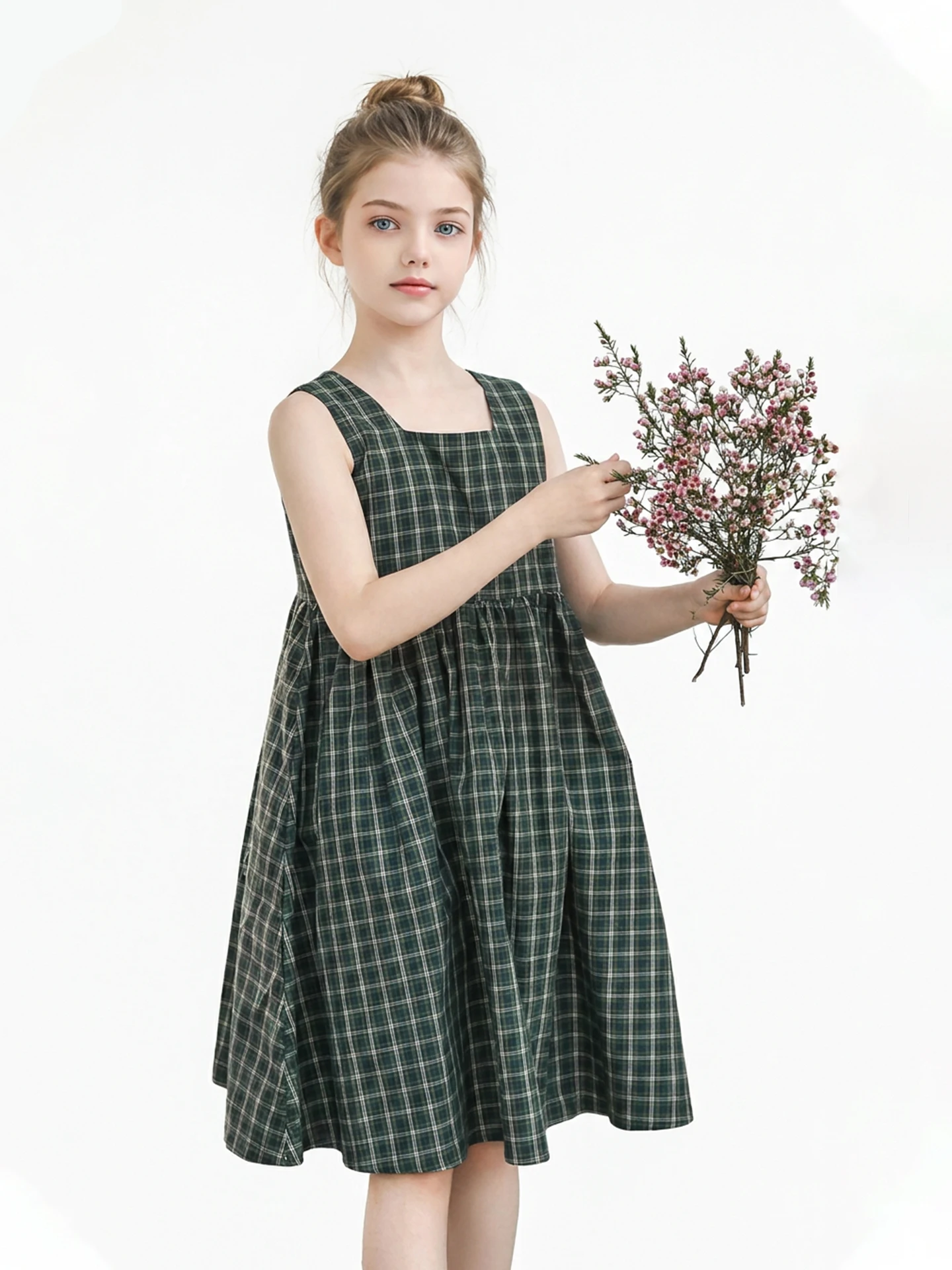 robe-gilet-verte-pour-enfants-vetements-pour-filles-style-artistique-hello-emily-robe-d'Ete-en-coton-pour-filles-de-8-a-16-ans-respirante-et-confortable