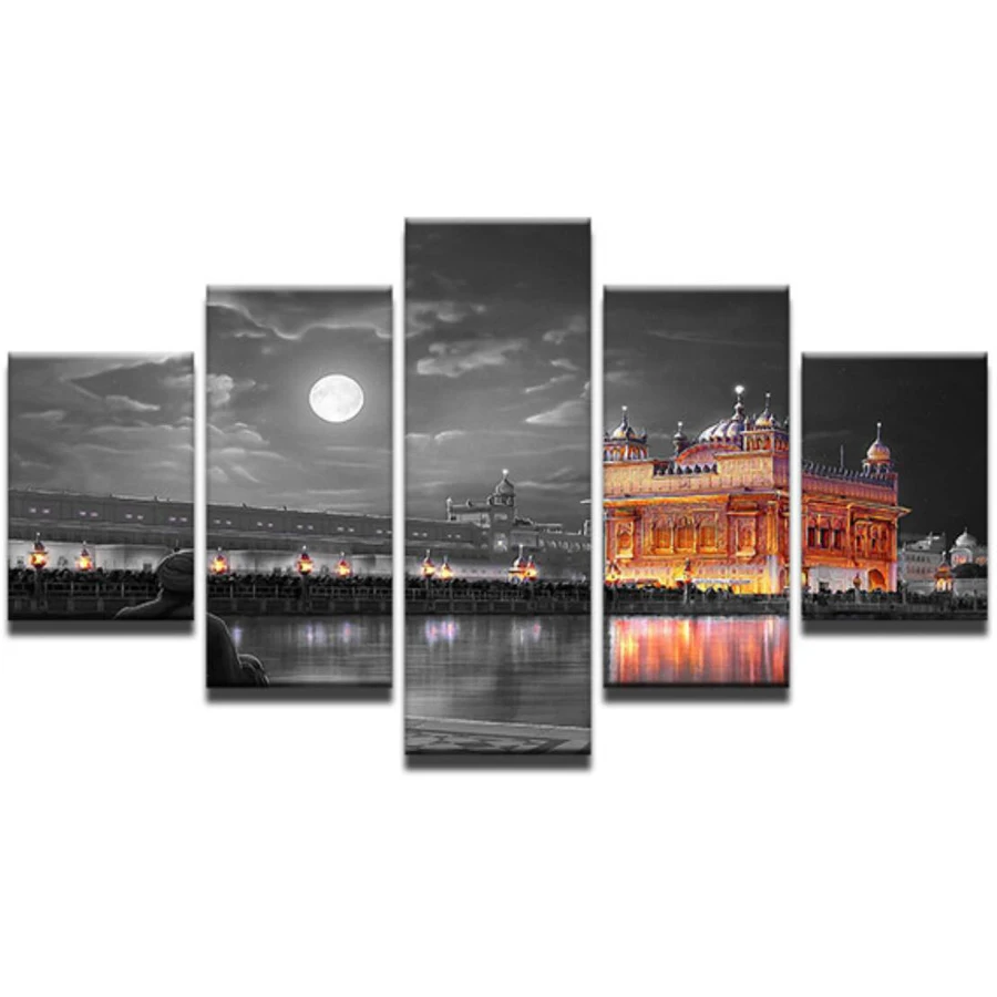 5D Modern Diamond Indian Golden Temple Embroidery Diy Diamond Painting Full Square Mosaic Cross Stitch Handmade Gift