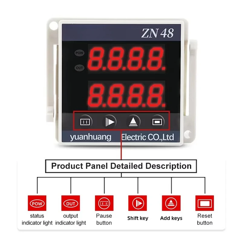 ZN48 Intelligent Time Relay AC220V Digital Time Relay Counter Multifunction Rotating Speed Frequency Meter