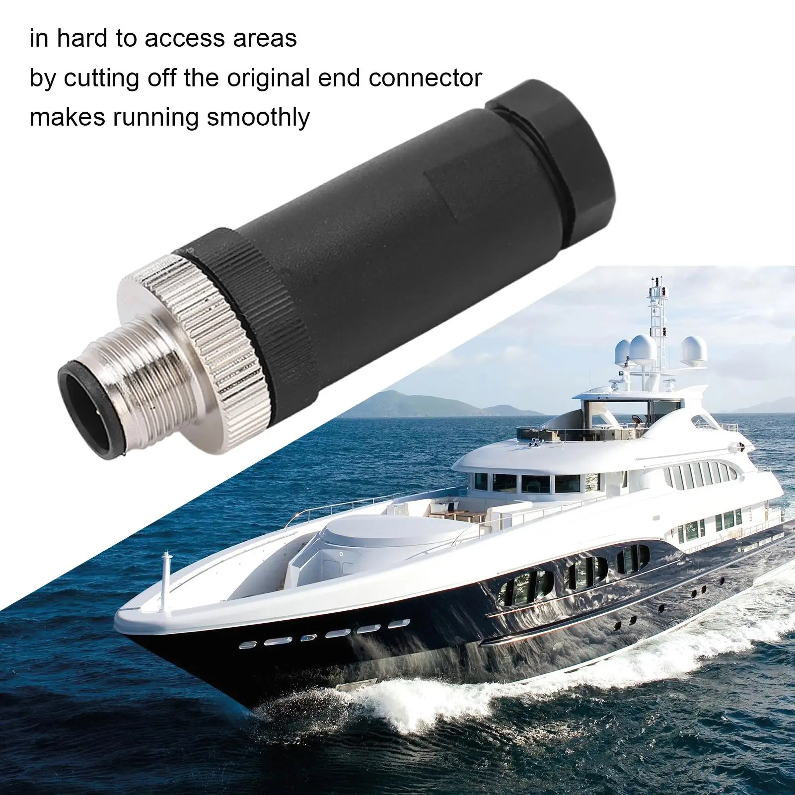 NMEA 2000 M12 5 Core IP67 Waterproof Male Field Installable Connector Boat Accessory for Lowrance Simrad B&G Navico