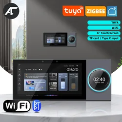 インテリジェントホームシアターサウンドシステム,6インチウォールアンプ,Android 8.1,オーディオコントロールパネル,Tuya,zigbee,rs485