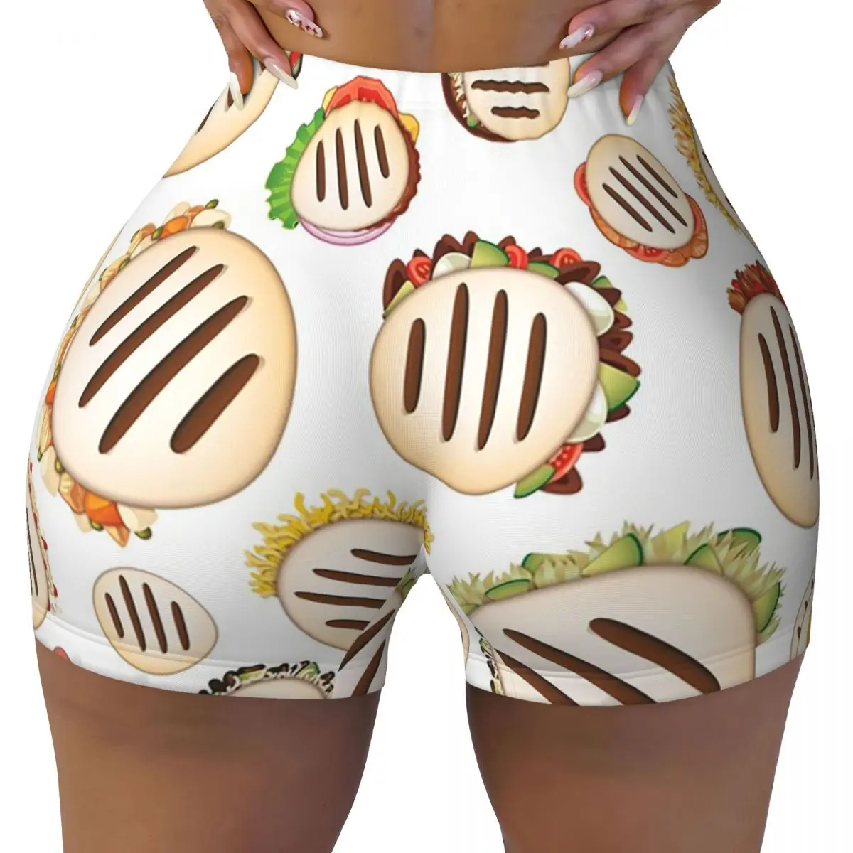 

Шорты для йоги из Венесуэли с узором Арепа на заказ, женские байкерские шорты для тренировок в тренажерном зале, спортивные шорты для волейбола