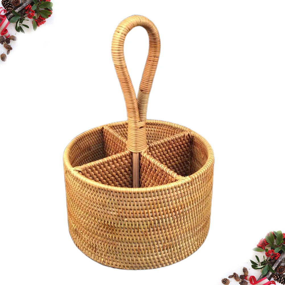 

Rattan Storage Basket Woven Container Kitchen Snacks ganizer H made Lightweight Portable Home Decor Desktop Sundry
