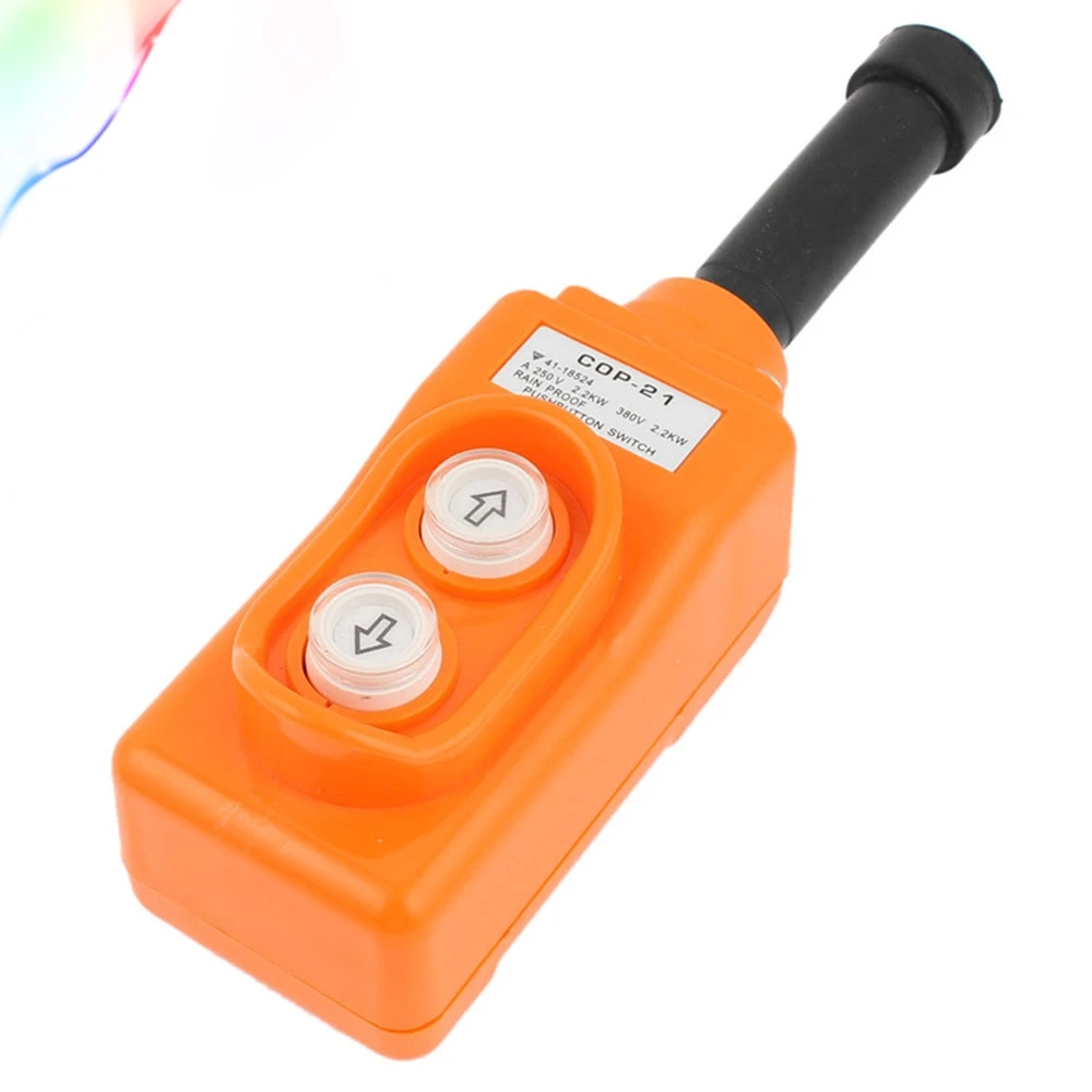 Orange Hoist Crane Pendant Pushbutton Switch Up Down Rainproof AC 380V 10A