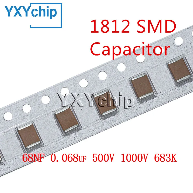 10pcs 1812 68NF 0.068uf 500V 1000V 683K 10% X7R 4532 SMD Chip Multilayer Ceramic Capacitor