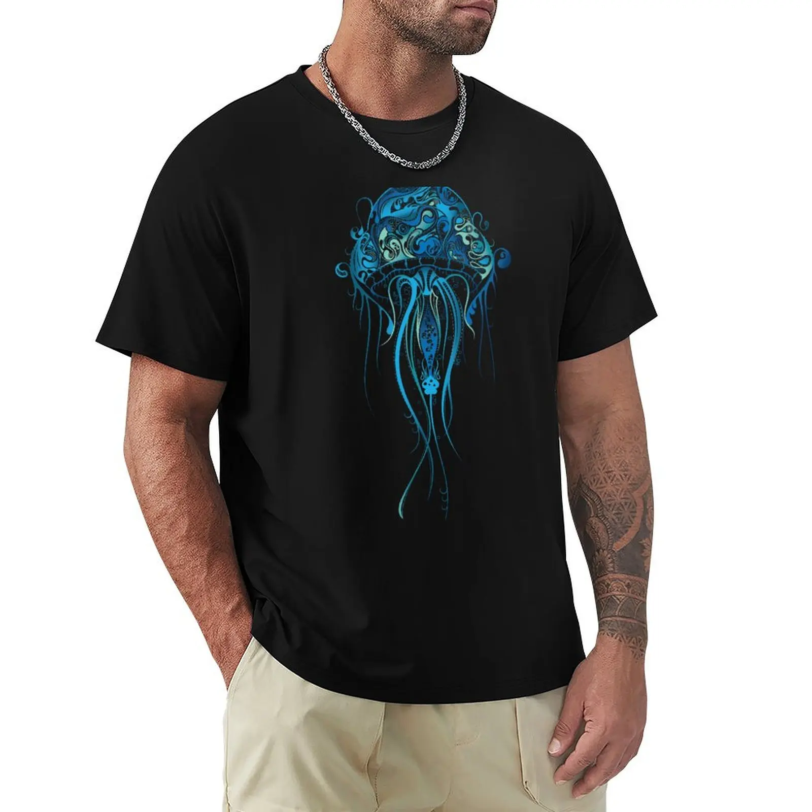 

Blue Jellyfish T-Shirt man clothes shirts graphic tees baggy shirts t shirts men