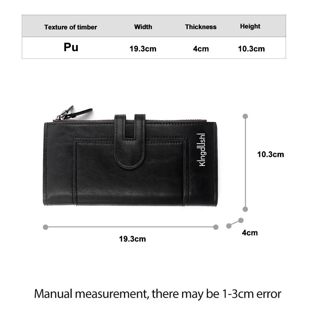 Ladies Long Wallet High Aesthetic Dual Zipper Magnetic Buckle Card Holder PU Material Waterproof Everyday Use