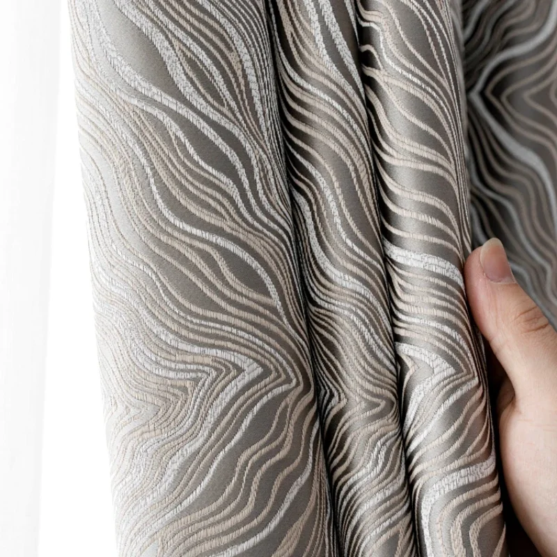 Nordic Curtains for Living Dining Room Bedroom Custom Modern Luxury High Precision Striped Pattern Door Widow Curtain Decor