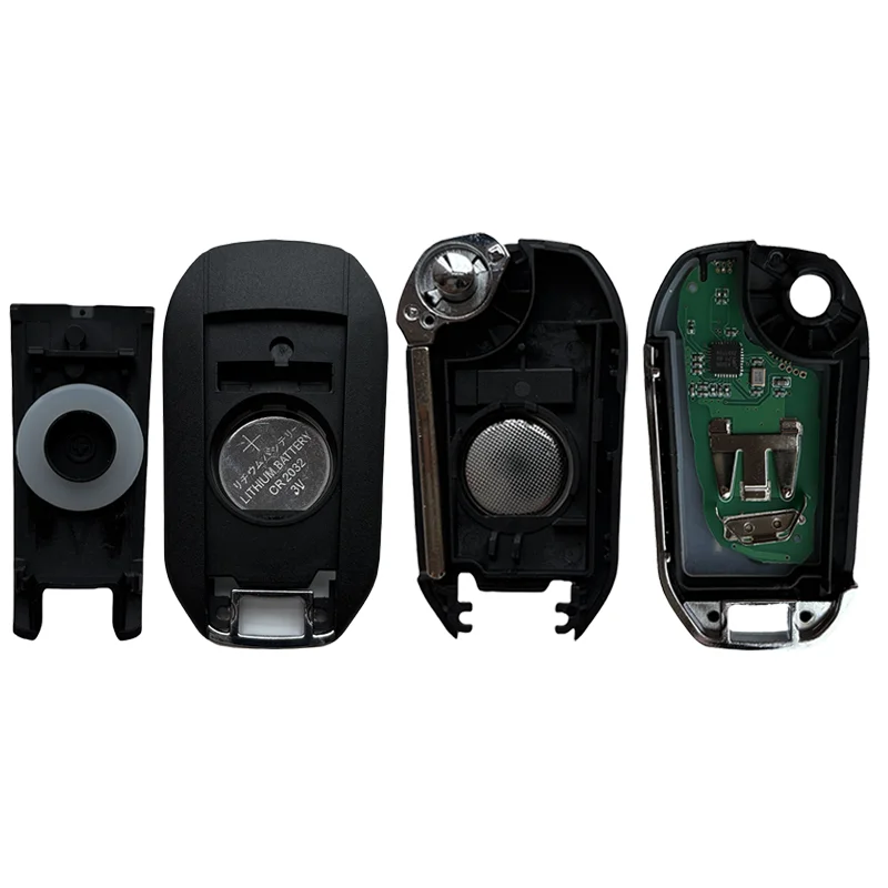 Llave abatible de repuesto para coche, furgoneta remota, 433MHz, 4A, Chip HITAG AES para Peugeot Expert 308 3008 2016 + Citroen C4 Cactus 2014 + HU83