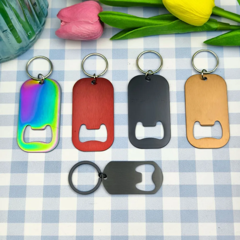 

Beer Bottle Opener Metal Stainless Custom Engraved Keychain Pendant Buckle Cap Portable Hanging Keyring Bar Party Gift