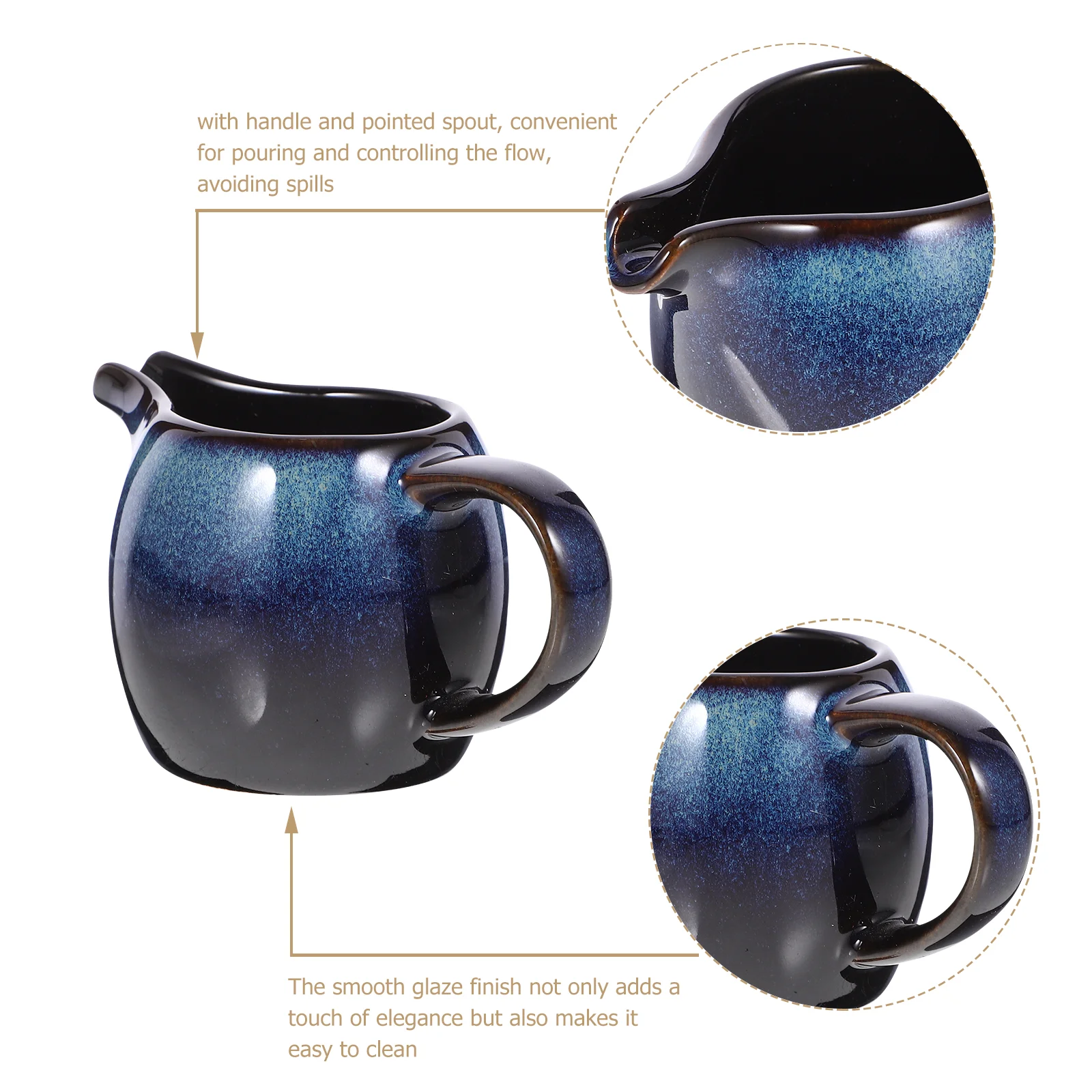 Ceramic Pitcher Creative European Style Small Creamer Sauce Dispenser Color Elegant Design Safe Reusable